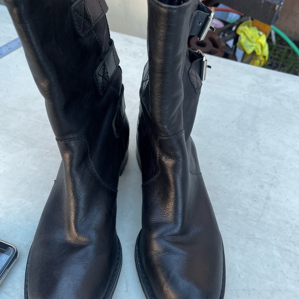 DKNI LEATHER BLACK BOOTS WOMEN 8.5 - Picture 8 of 9